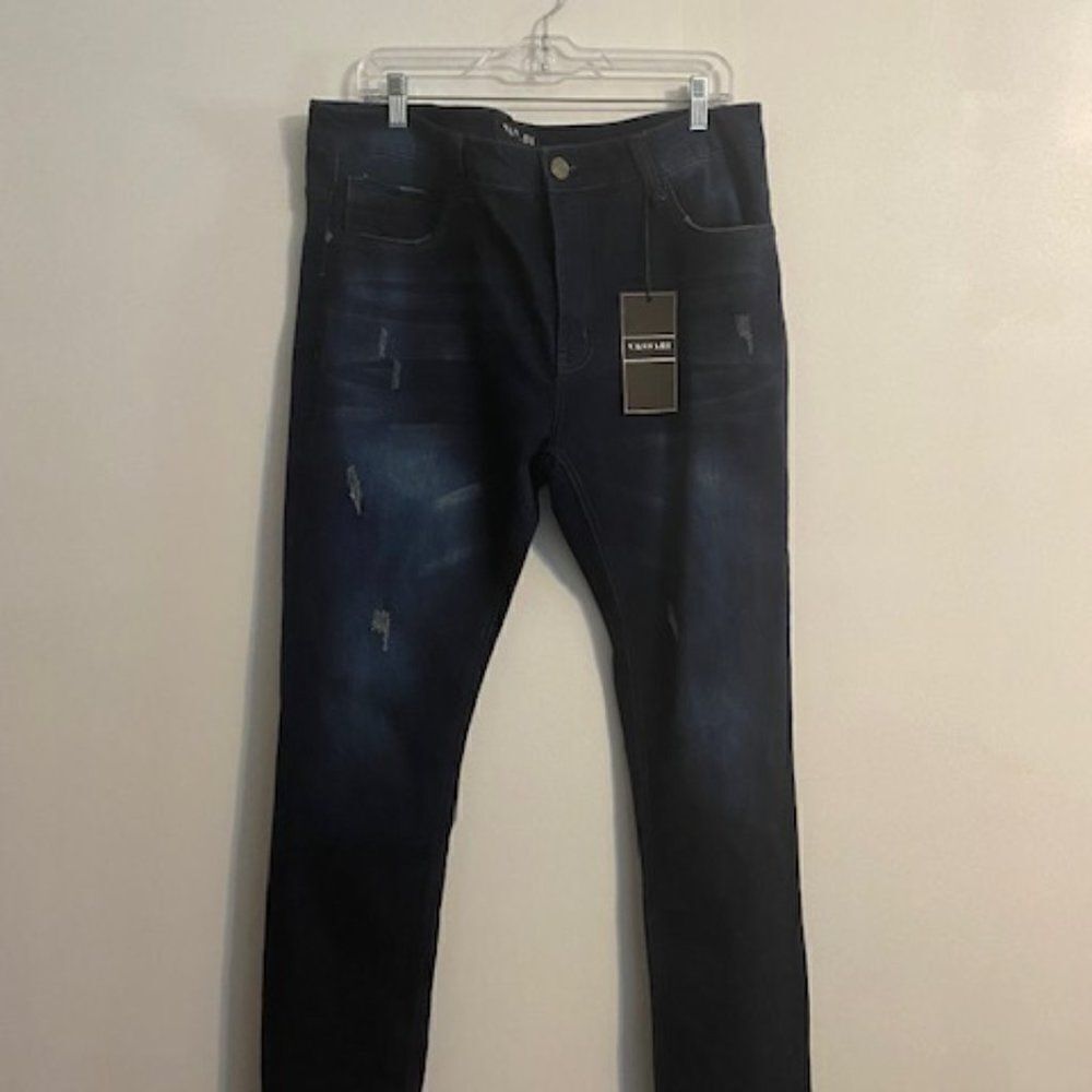 Vassari distressed 5 pocket skinny, size 38